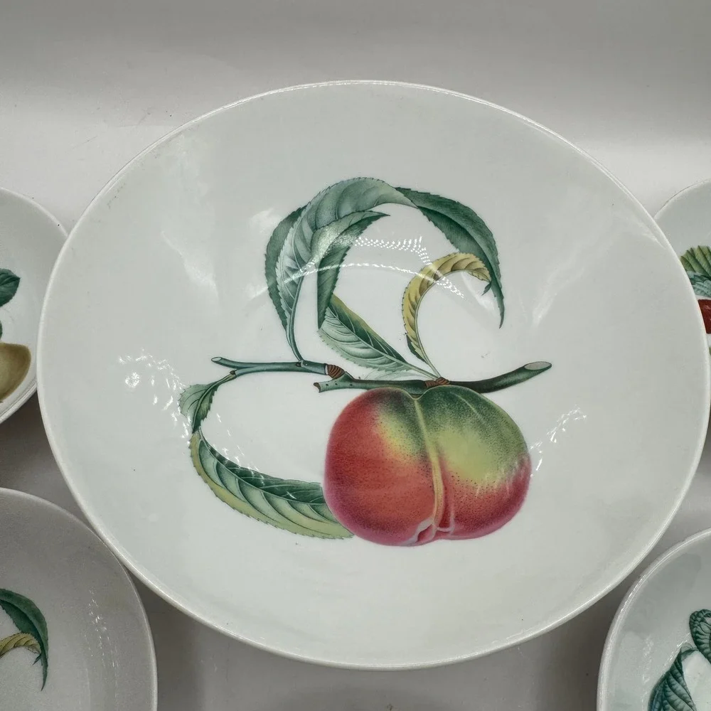 Kaiser Fruit Bowl Set Vintage West Germany Serving Berry Botanical Set of 6